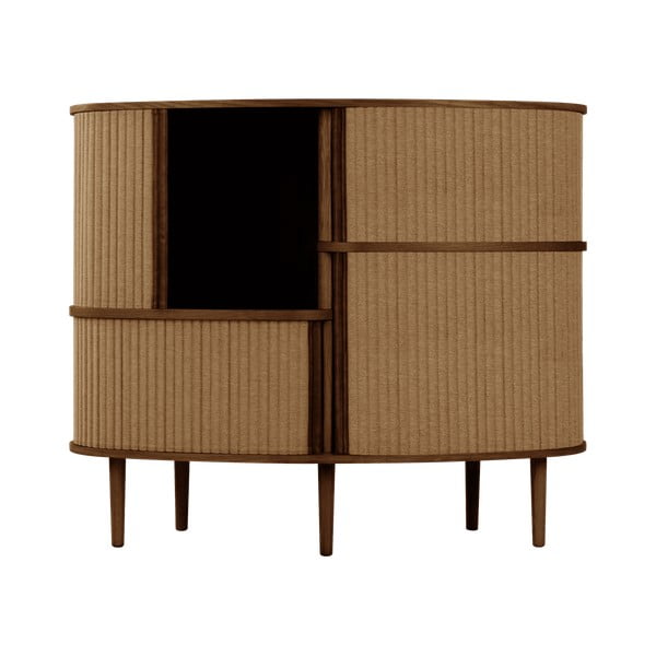 Barna-világosbarna szekrény tolóajtóval, tölgyfa dekorral 120x100x50 cm Audacious – UMAGE-image-1