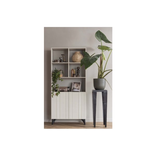 Krémszínű borovi fenyő könyvespolc 90x200 cm Miller – WOOOD-image-1