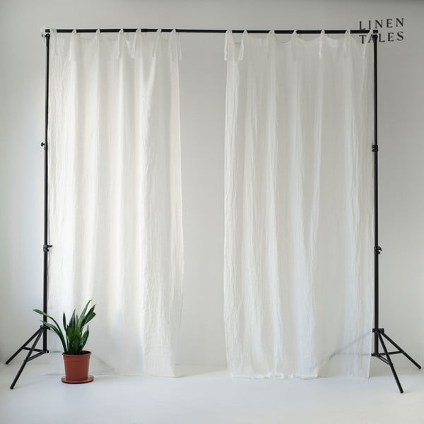 Fehér len fényáteresztő függöny 130x200 cm White – Linen Tales