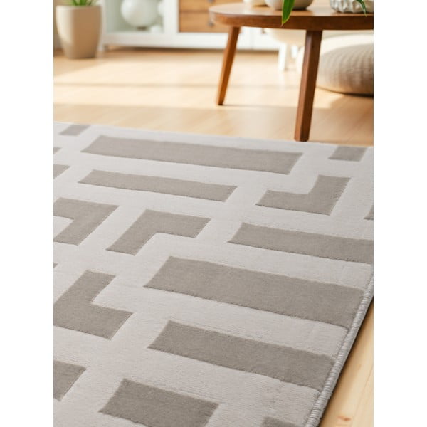 Szürke-krémszínű futószőnyeg 80x240 cm Perles Onyx – Elle Decoration-image-3