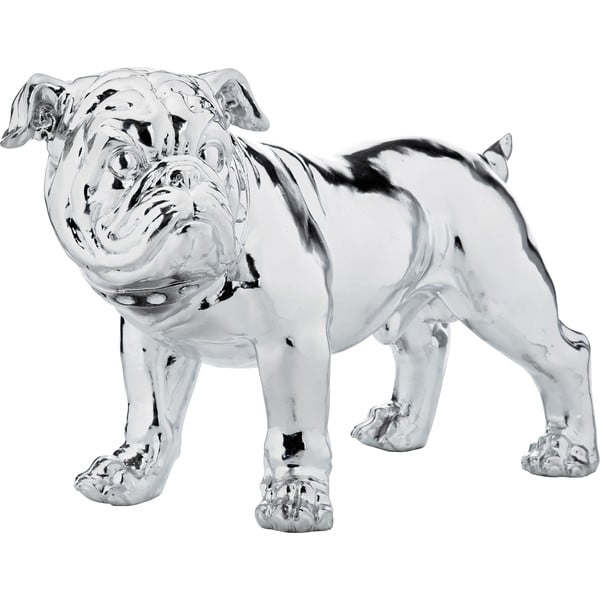 Bulldog ezüstszínű dekorációs szobor - Kare Design