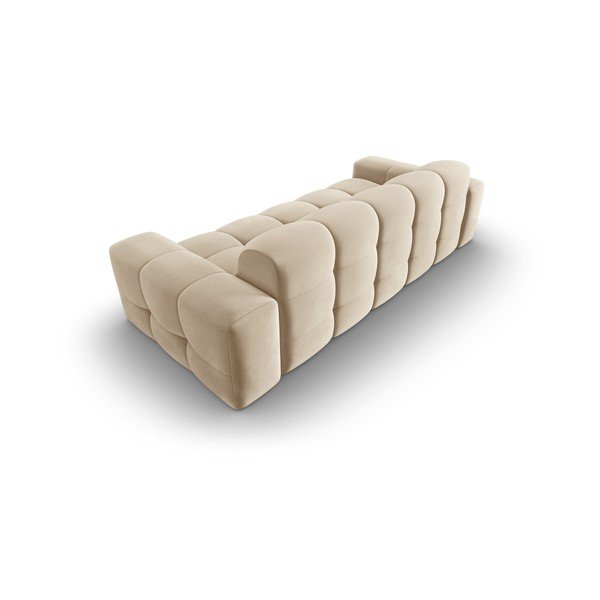 Bézs bársony kanapé 222 cm Kendal – Micadoni Home-image-4