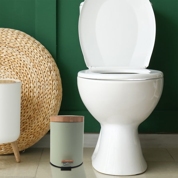 Világoszöld fém pedálos szemetes 3 l Greenish – Orion-image-1