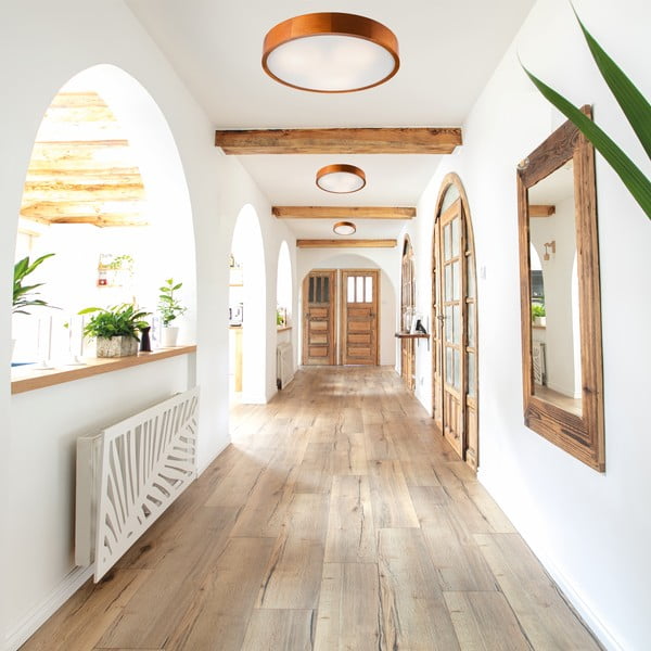 Konyakbarna mennyezeti lámpa üveg búrával ø 47 cm Eveline – LAMKUR-image-1