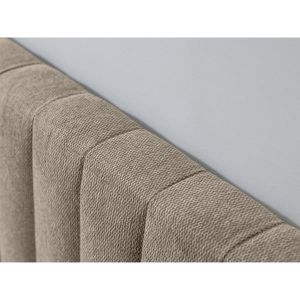 Bézs-natúr színű franciaágy ágyráccsal 160x200 cm Oceane – Bobochic Paris-image-3