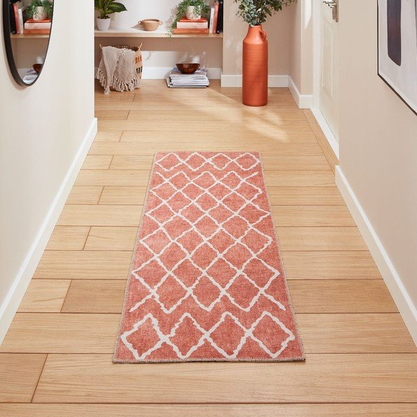 Narancssárga mosható futószőnyeg 76x230 cm Coral Orange – Think Rugs-image-1