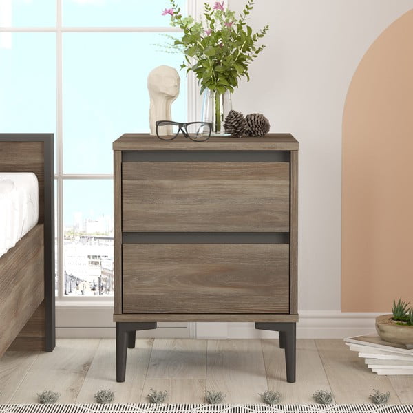Barna éjjeliszekrény Elegance – Kalune Design-image-1