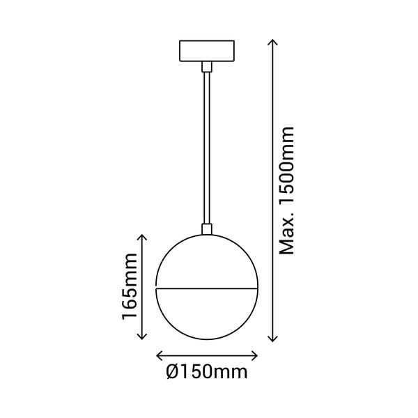 Eclipse fekete függőlámpa, magasság 150 cm - SULION-image-2