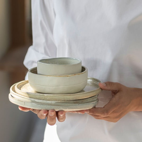 Fehér-bézs kő tálka szett 2 db-os ø 13,5 cm Sand Grain – Mette Ditmer Denmark-image-1