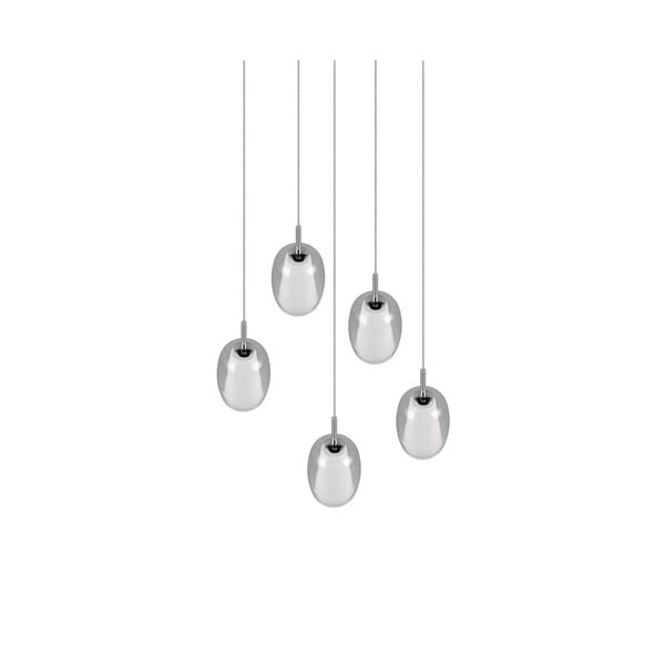 Ezüstszínű függőlámpa üveg búrával ø 48 cm Barret – Trio Select-image-1