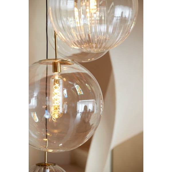 Bronzszínű függőlámpa üveg búrával ø 40 cm Medina – Light & Living-image-2