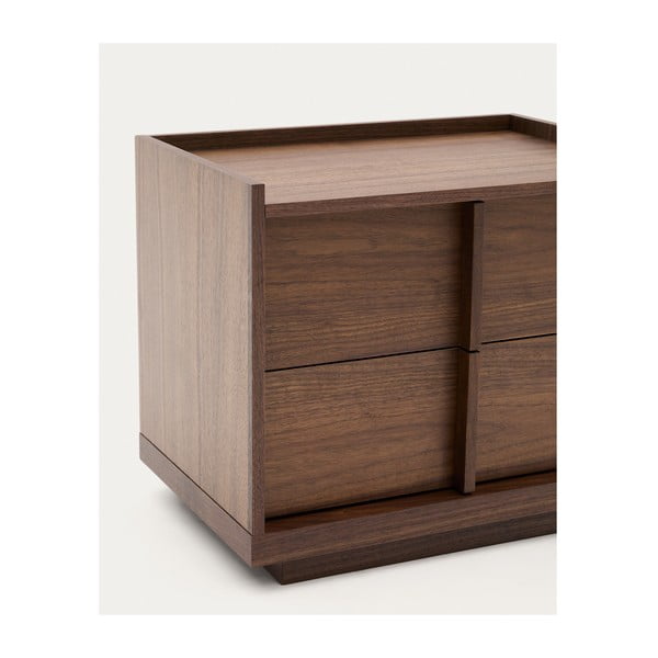 Sötétbarna éjjeliszekrény diófa dekorral Onix – Kave Home-image-4