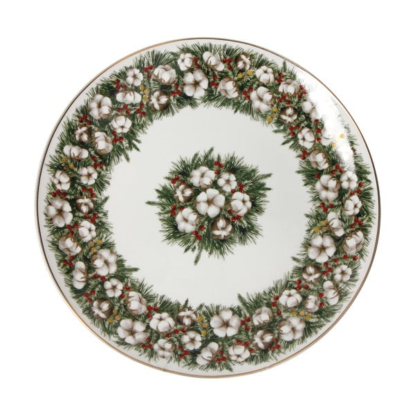 Piatto Portata Batuffoli porcelán tányér karácsonyi mintával, ⌀ 30,5 cm - Brandani
