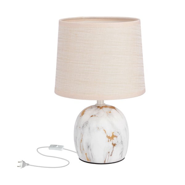 Krémszínű asztali lámpa textil búrával (magasság 25 cm) Adelina – Candellux Lighting