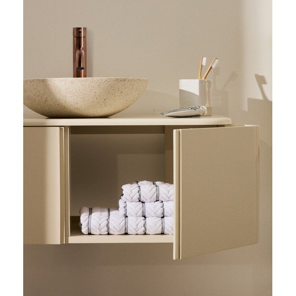 Bézs fali mosdó alatti szekrény 90x35 cm Salaya – Kave Home-image-2