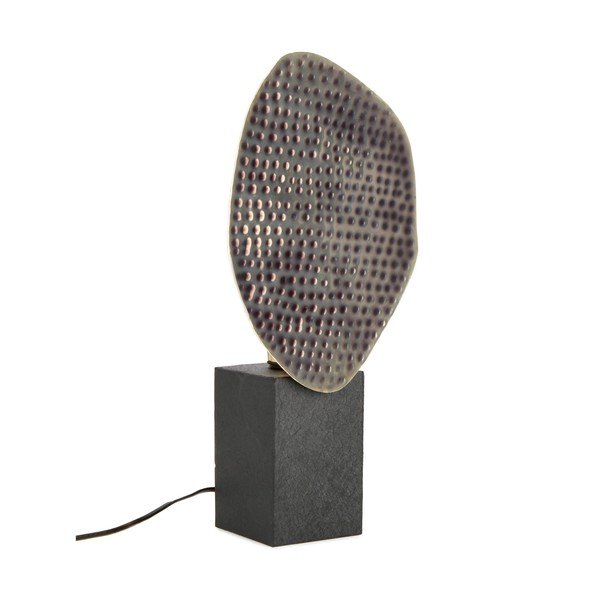 Antracitszürke fém asztali lámpa fém búrával (magasság 46 cm) Neev – Bizzotto