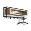 Fekete-natúr színű fém fali fogas polccal 78 cm School – Spinder Design