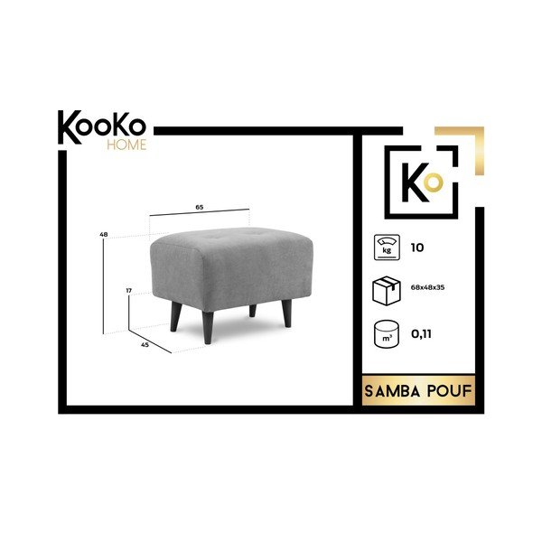 Samba szürke lábtartó - Kooko Home-image-1