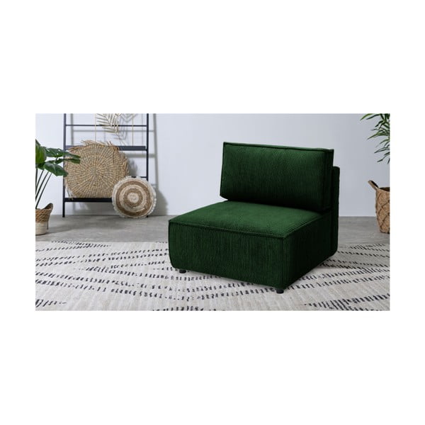 Zöld kordbársony kanapé modul (középső rész) Nihad modular – Bobochic Paris-image-1