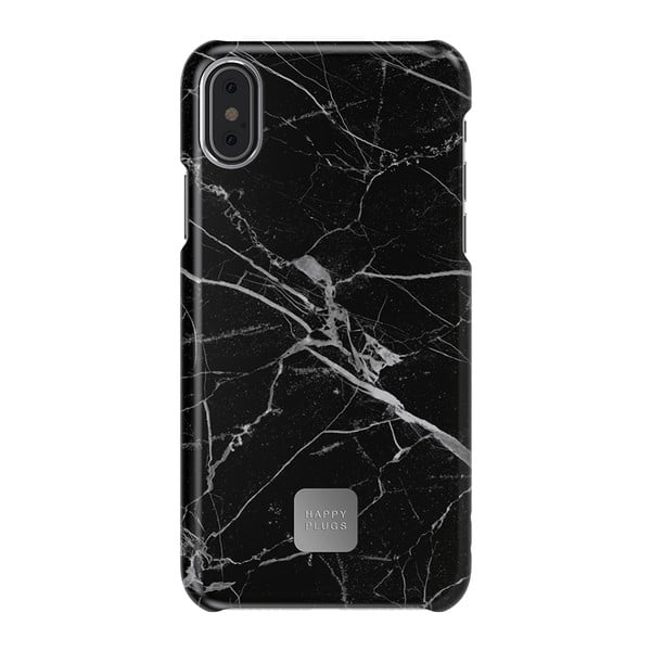 Slim fekete márványmintás telefontok, alkalmas iPhone X és XS - Happy Plugs