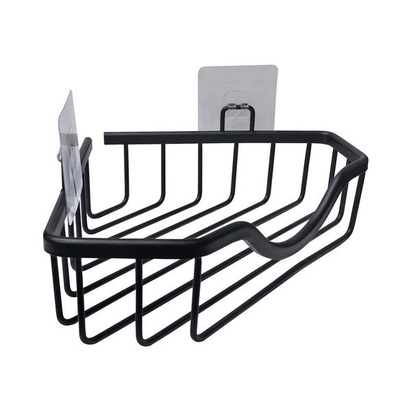 Matt fekete öntapadós-sarok alumínium fürdőszobai polc Filaire Aluminium – douceur d'intérieur-image-1