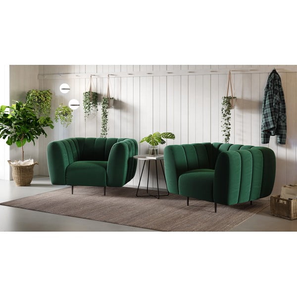 Shel sötétzöld bársony fotel - Ghado-image-1