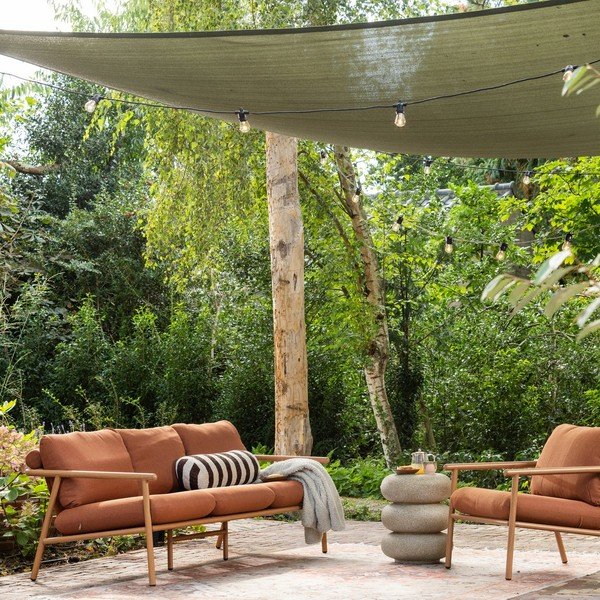 Terrakotta színű kárpitozott kerti kanapé Cavero – WOOOD-image-1