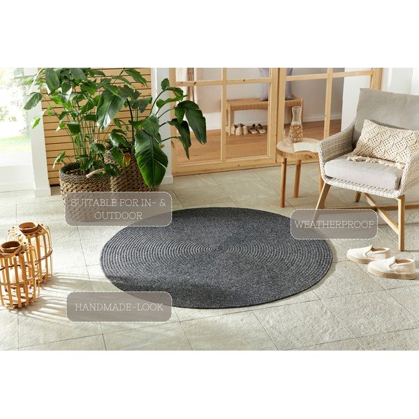 Szürke kerek kültéri szőnyeg ø 150 cm - NORTHRUGS-image-4