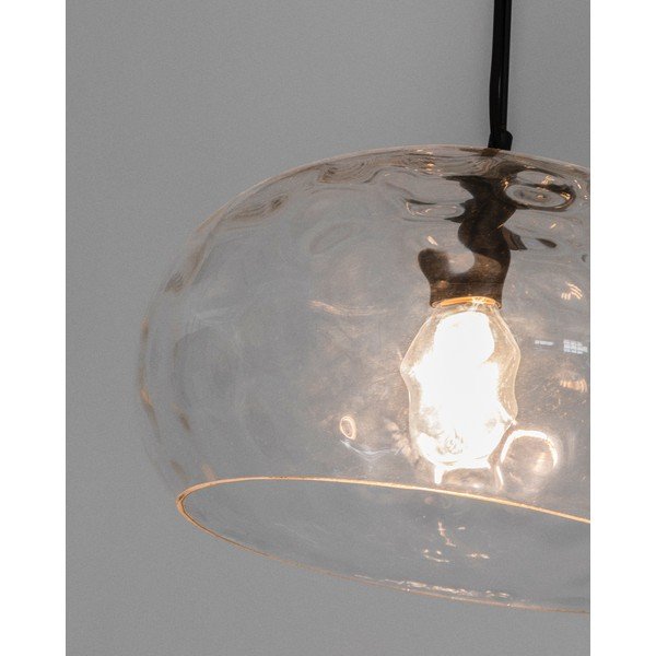 Fekete függőlámpa üveg búrával ø 40 cm Balma – Kave Home-image-1