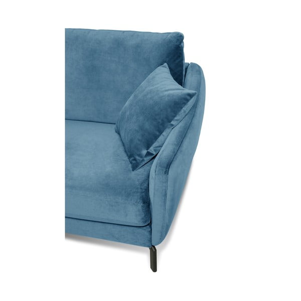 Magic kék bársony sarokkanapé, bal oldali - Scandic-image-4