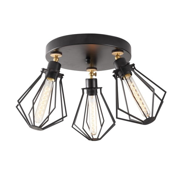 Fekete-aranyszínű mennyezeti lámpa fém búrával ø 18 cm Oylat – Opviq lights