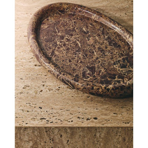 Márvány dekoratív tálca 28x43 cm Lenorel – Kave Home-image-1