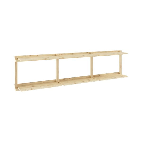Natúr színű borovi fenyő fali könyvespolc 192x47,5 cm Groove – Karup Design-image-3
