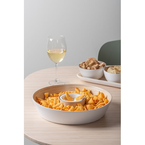 Fehér bambusz szervírozó tál ø 30 cm Puro – PT LIVING-image-1