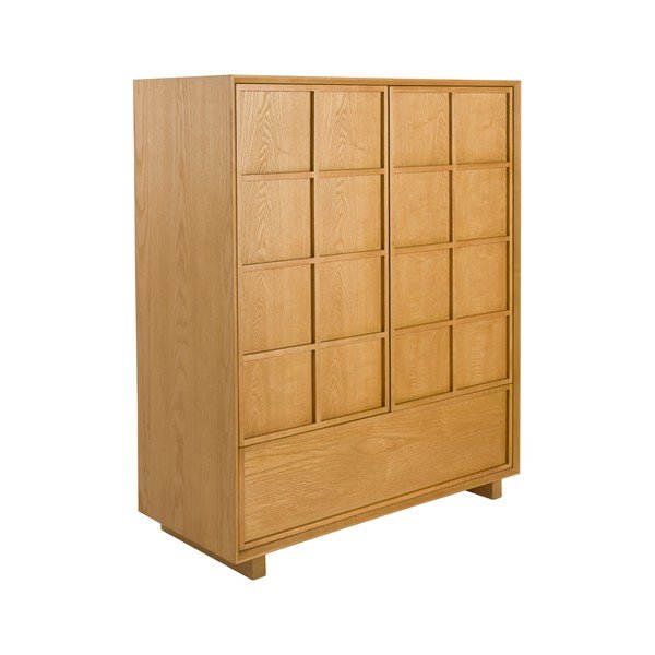 Natúr színű kőrisfa szekrény 100x120x45 cm Raster – Zuiver-image-3