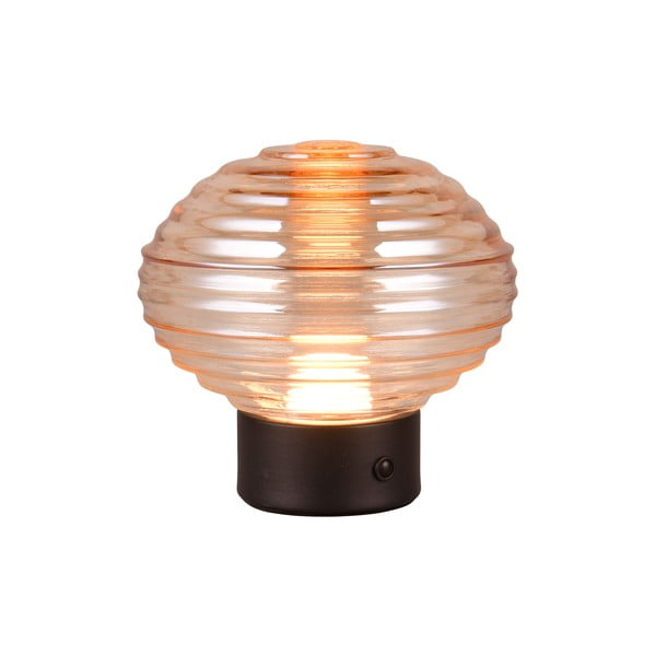 Fekete-bézs LED dimmelhető asztali lámpa üveg búrával (magasság 14,5 cm) Earl – Reality-image-1