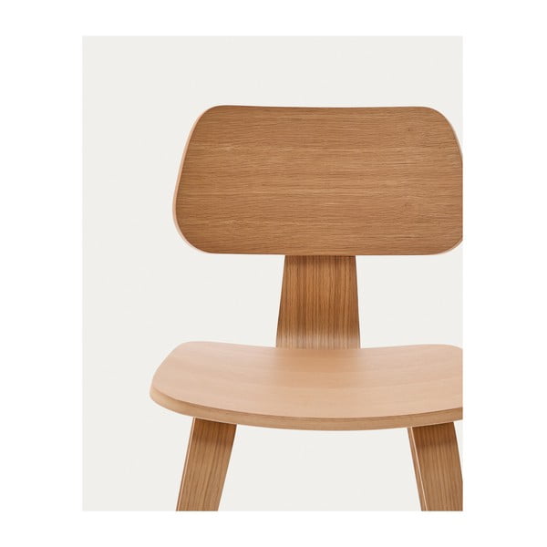 Natúr színű étkezőszék tölgyfa dekorral Gena – Kave Home-image-3