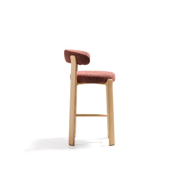 Terrakotta színű-világos natúr színű kőrisfa bárszék (ülésmagasság 75 cm) Granite – Kave Home-image-3