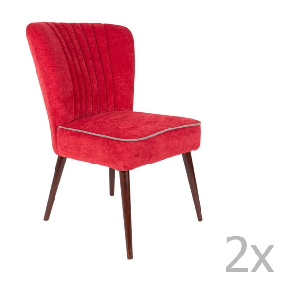 Pinzon 2 db-os piros szék szett - Dutchbone