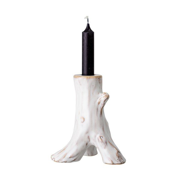 Stump fehér agyagkerámia gyertyatartó - Bloomingville-image-2