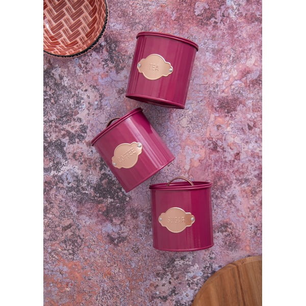 Piros acél élelmiszertartó szett 3 db-os - Kitchen Craft-image-2