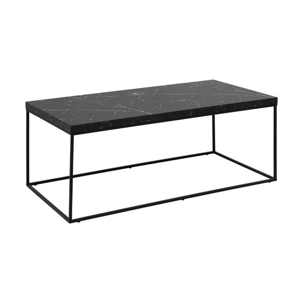 Fekete dohányzóasztal márvány dekoros asztallappal 55x110 cm Barossa – Actona-image-4