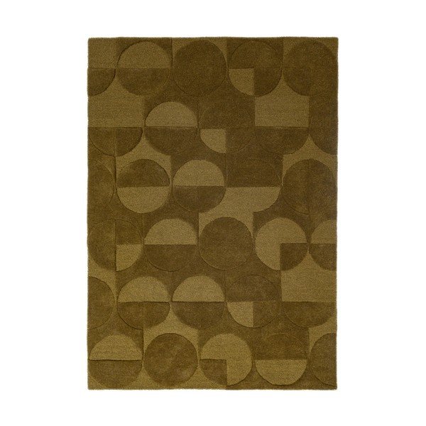 Sötétzöld kézi szövésű gyapjú szőnyeg 160x230 cm Gigi – Flair Rugs