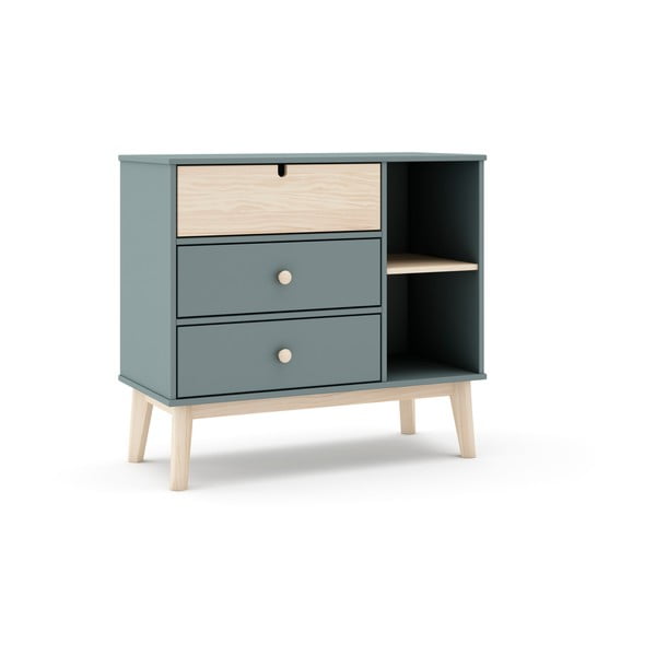 Szürkészöld gyerek komód 90x81x40 cm Estefania – Marckeric-image-4