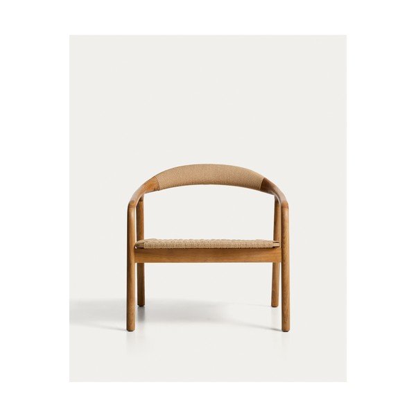 Natúr színű fa-kárpitozás nélküli fotel Derile – Kave Home-image-4