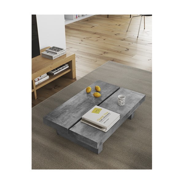 Tokyo dohányzóasztal beton dekorral, 94 x 25 cm - TemaHome-image-2