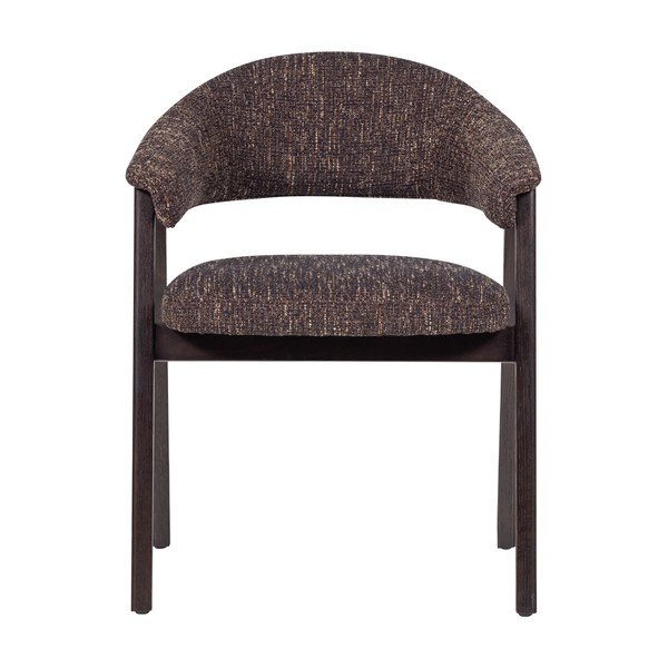 Sötétbarna kárpitozott karfás étkezőszék Tunar – WOOOD-image-2