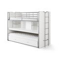 Fehér emeletes ágyneműtartós gyerekágy kihúzható pótággyal, ágyráccsal 90x200 cm Bonny – Vipack