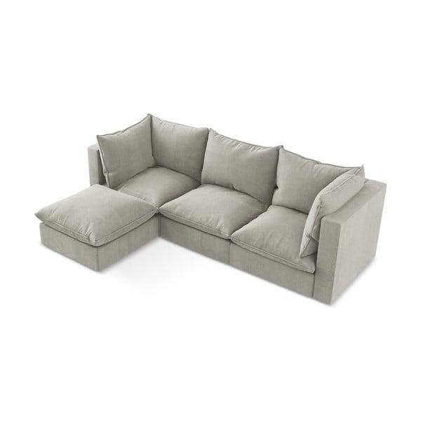 Világosszürke sarokkanapé (bal oldali-heverő résszel) Manao – Makamii-image-2