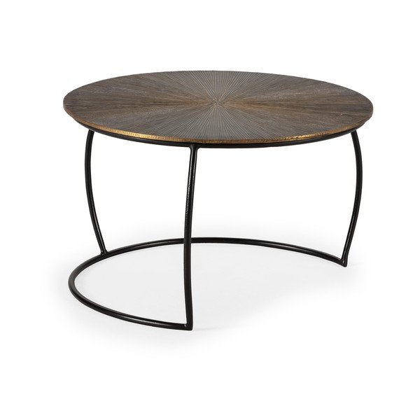 Aranyszínű matt kerek dohányzóasztal ø 70 cm Selene – MOME-image-2